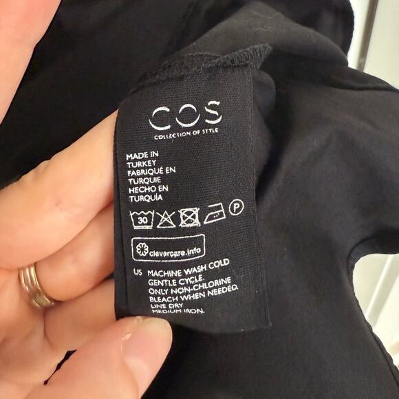 COS Minimal A-Line Black Lagenlook Midi Dress - Picture 5 of 8